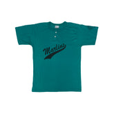 Vintage 80s Germantown Marlins Teal Baseball USA College T-Shirt Size L